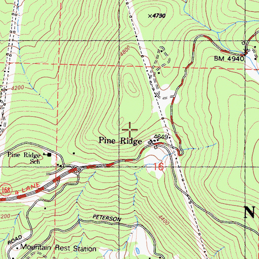Topographic Map of Pineridge, CA