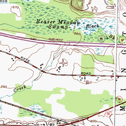 Topographic Map of Black Brook Farm, NY