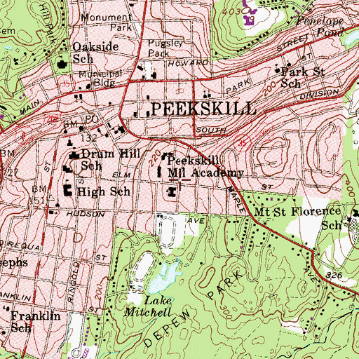 Topographic Map of Wells Park, NY
