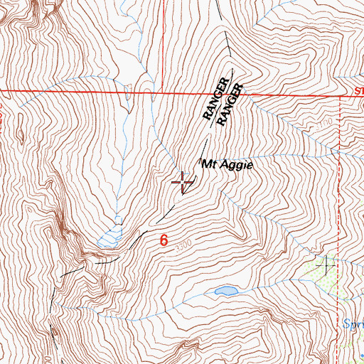 Topographic Map of Mount Aggie, CA