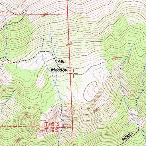 Topographic Map of Alta Meadow, CA