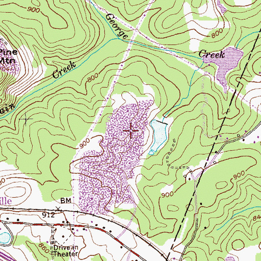 Topographic Map of Lithonia Quarry, GA
