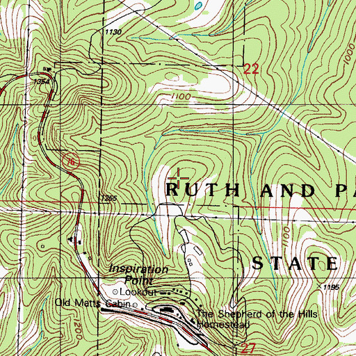 Topographic Map of Coxs Bald, MO