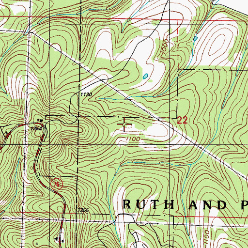 Topographic Map of Garber Bald, MO