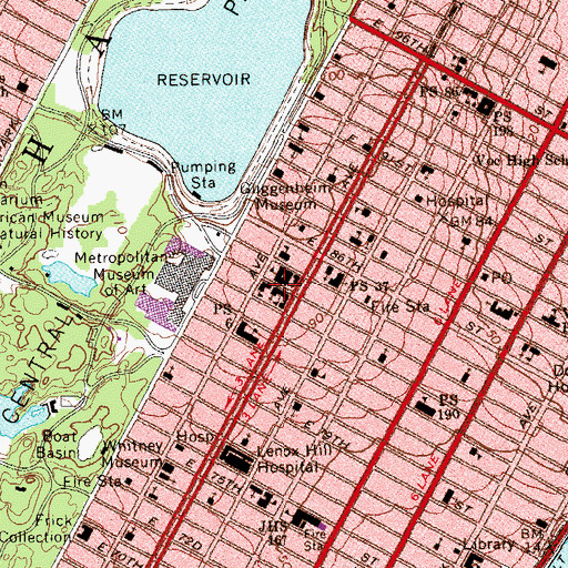 Topographic Map of Saint Ignatius Loyola School, NY