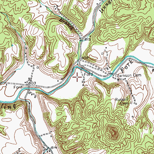 Topographic Map of Sign Post Bottom, KY