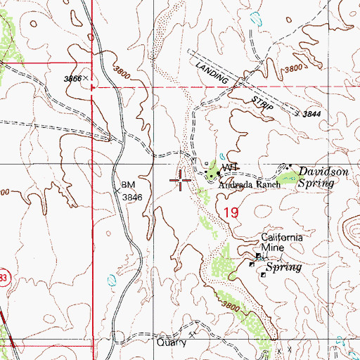 Topographic Map of Andrada Ranch, AZ