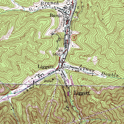 Topographic Map of Liggett Post Office (historical), KY
