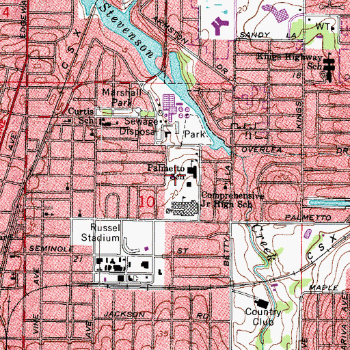 Topographic Map of Martin Luther King Jr Community Center, FL