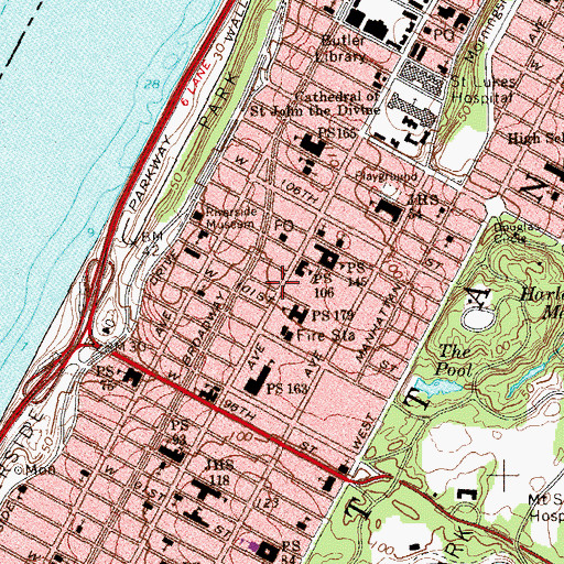 Topographic Map of Caribe Theater (historical), NY