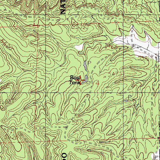 Topographic Map of Bow Tank, NM