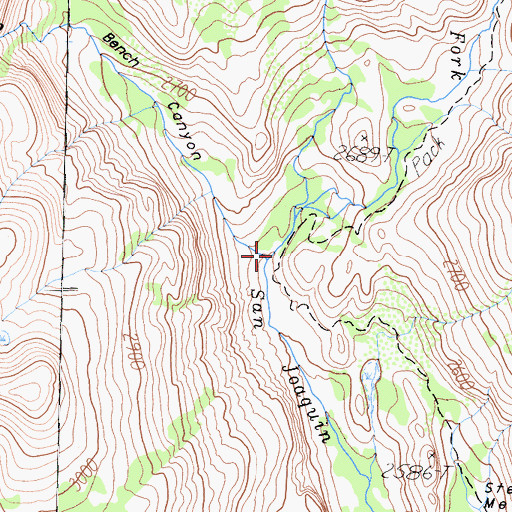 Topographic Map of Bench Canyon, CA