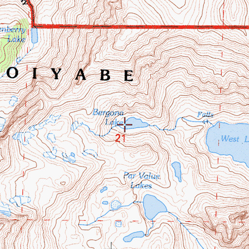 Topographic Map of Bergona Lake, CA