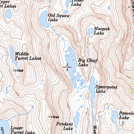 Topographic Map of Big Chief Lake, CA