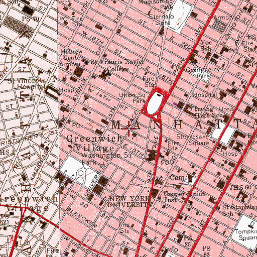 Topographic Map of Cinema Village, NY