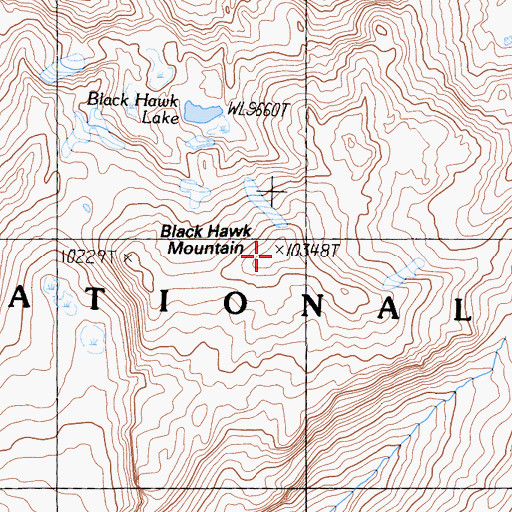 Topographic Map of Black Hawk Mountain, CA