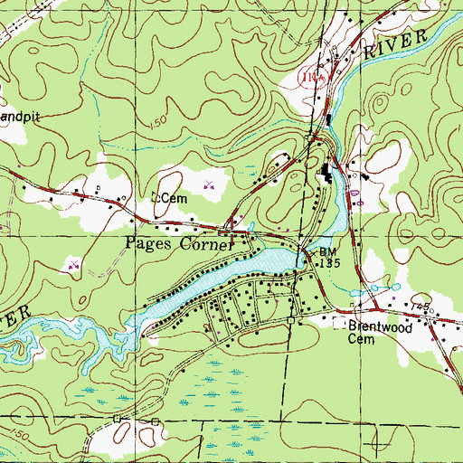 Topographic Map of Pages Corner, NH