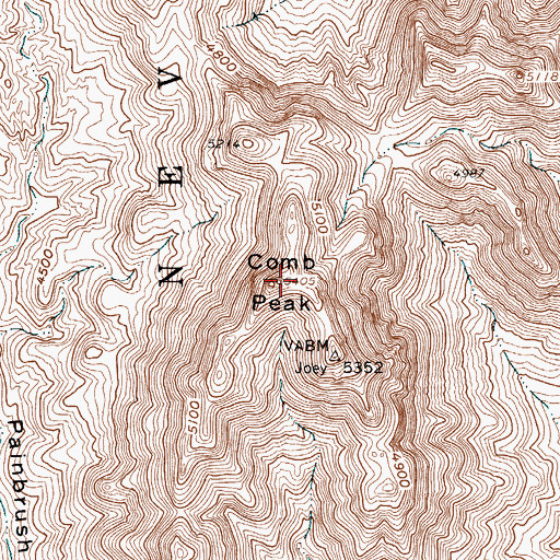 Topographic Map of Joey Ridge, NV