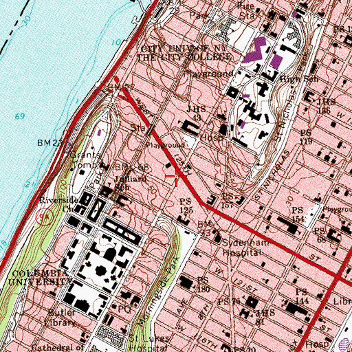 Topographic Map of Columbia Theatre (historical), NY