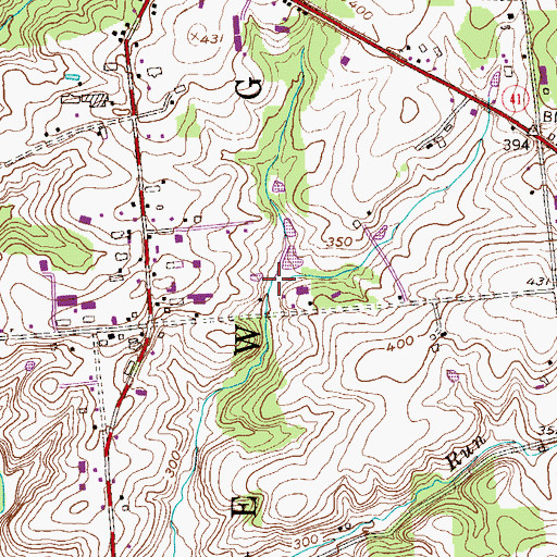 Topographic Map of Lamborn Run, PA