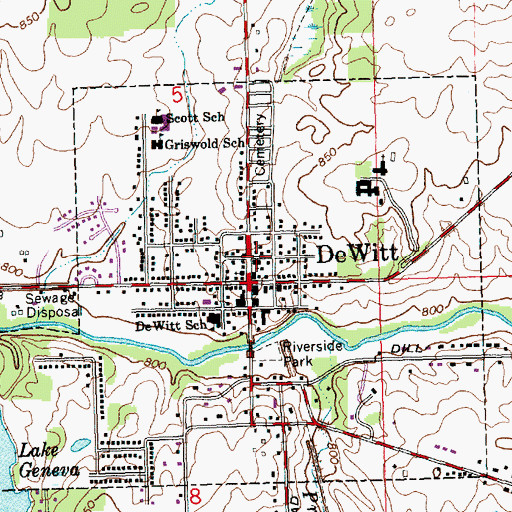 Topographic Map of Mount Hope Church-DeWitt, MI