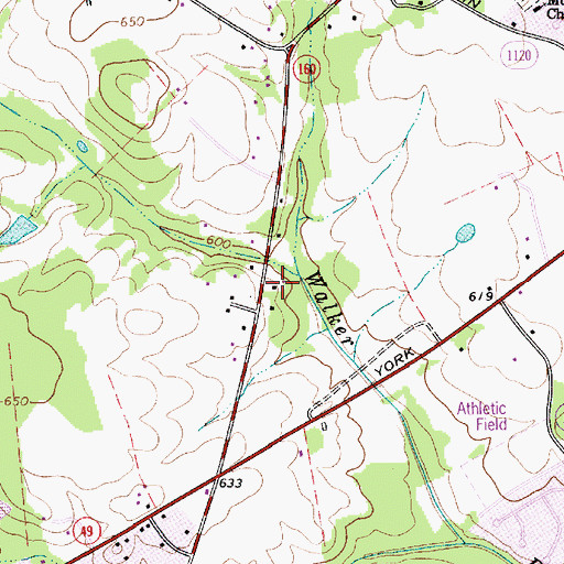 Topographic Map of Steele Creek Masonic Lodge 737 AF & AM, NC