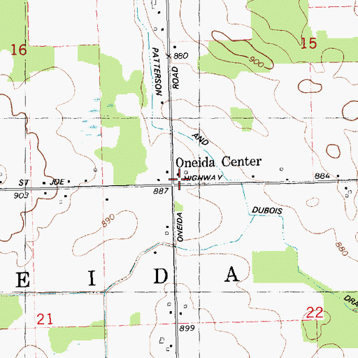 Topographic Map of Oneida Post Office (historical), MI