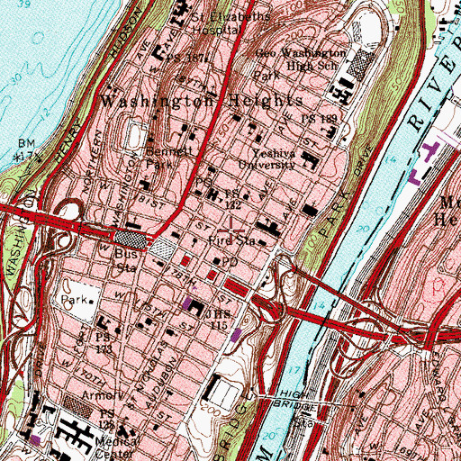 Topographic Map of Gem Theatre (historical), NY