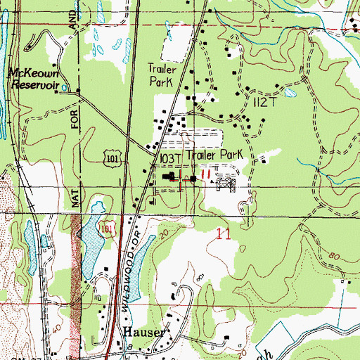 Topographic Map of Hauser Rural Fire Protection District, OR