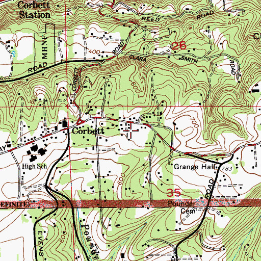 Topographic Map of Multnomah County Rural Fire Protection District 14 Station 62 Corbett, OR