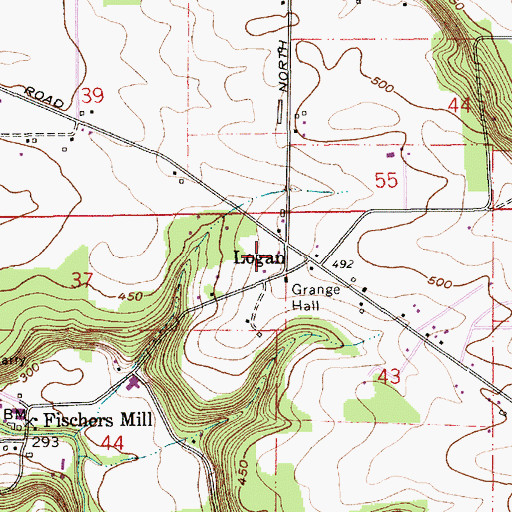 Topographic Map of Clackamas Fire District Number 1 Station 12 Logan, OR