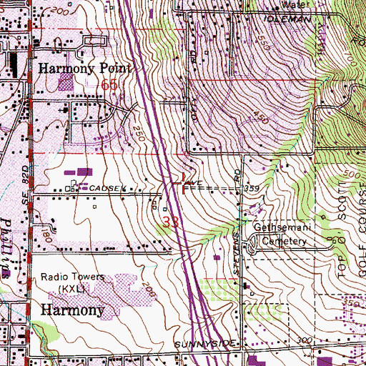 Topographic Map of Clackamas Fire District Number 1 Station 5 Mount Scott, OR