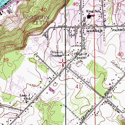 Topographic Map of Clackamas Fire District Number 1 Station 17 South End, OR