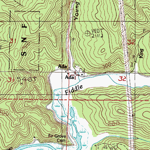 Topographic Map of Siuslaw Valley Fire and Rescue Station 6 Ada Station, OR