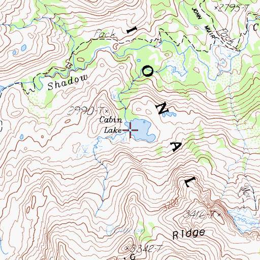 Topographic Map of Cabin Lake, CA