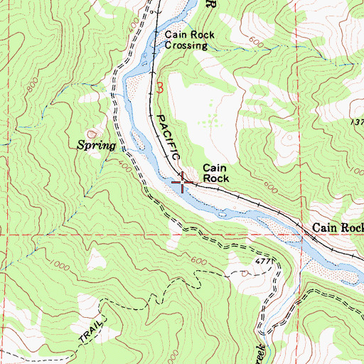 Topographic Map of Cain Rock, CA
