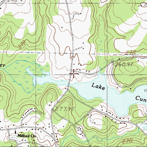Topographic Map of Lake Cunningham Fire Department Station 1, SC