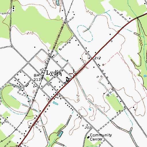 Topographic Map of Darlington County Fire Department Station 9, SC
