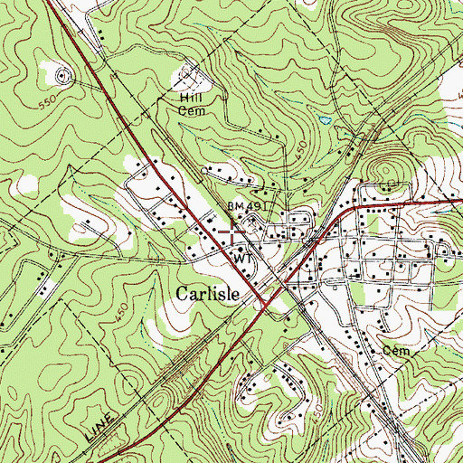 Topographic Map of Carlisle Fire Department, SC
