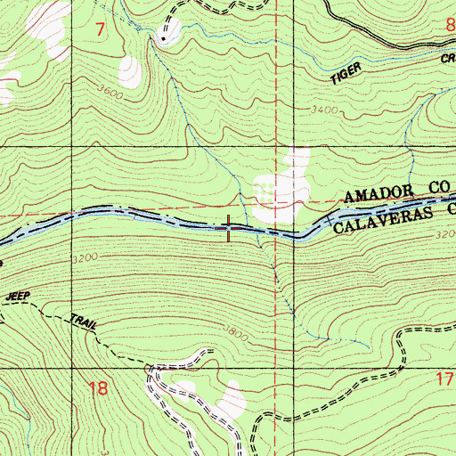 Topographic Map of Camp Creek, CA
