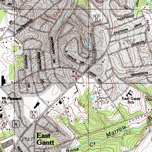 Topographic Map of Gantt Fire Department Station 2, SC