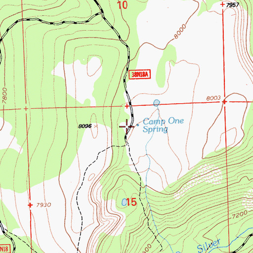 Topographic Map of Camp One Spring, CA