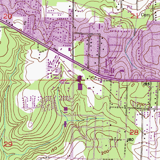 Topographic Map of Henderson Commercial Park, AL