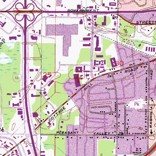 Topographic Map of Office Mall South, AL