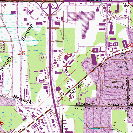 Topographic Map of International Plaza Shopping Center, AL