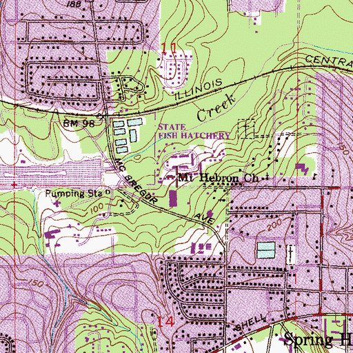 Topographic Map of Carondolet Court Commercial Park, AL