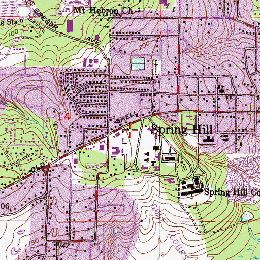 Topographic Map of Portier Place Senior Citizen Housing, AL