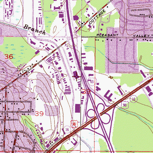 Topographic Map of Belt Line Plaza, AL