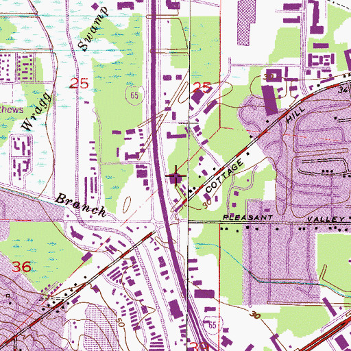 Topographic Map of North Bay Christian Center, AL