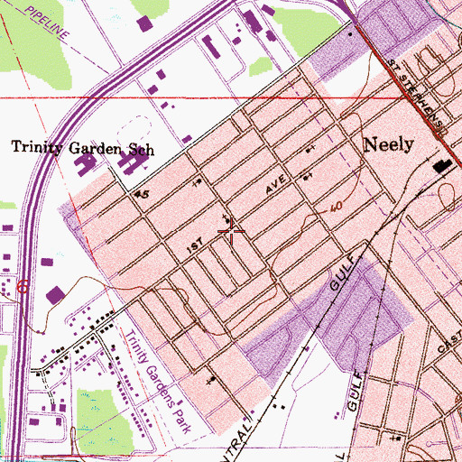 Topographic Map of Holy Church of God in Christ, AL